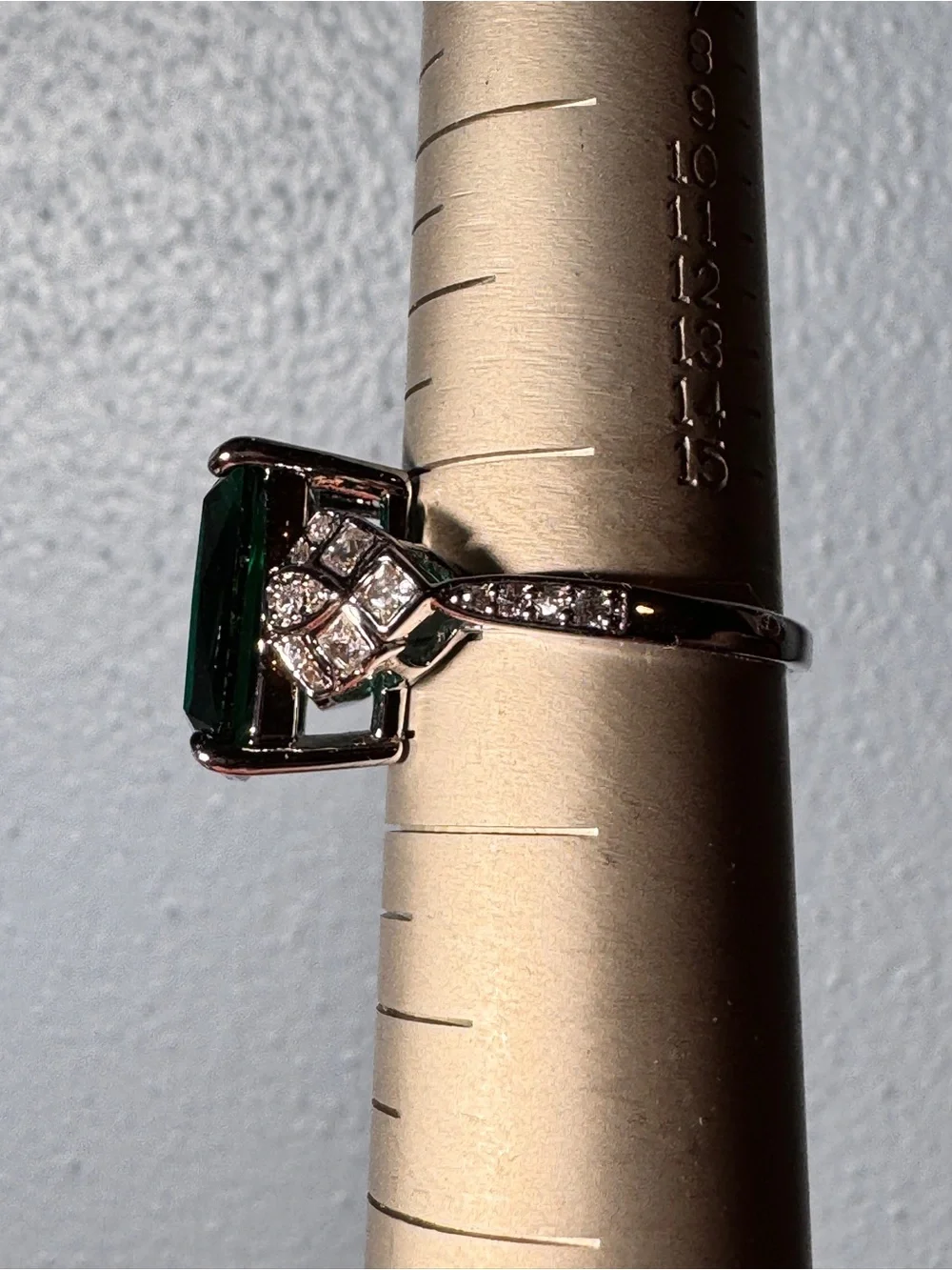 Emerald Green Statement Ring - Size 6.5